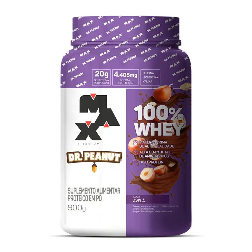 100% Whey Dr. Peanut Pote 900g Avelã - Max Titanium